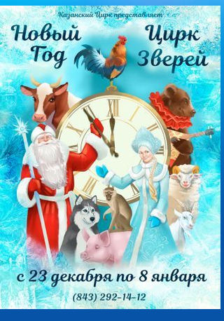 Новый год и цирк зверей в Казанском цирке